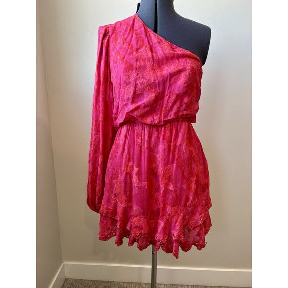 Revolve Hemant & Nandita Fusha Pink Indu Mini Dress, Floral NO Belt, Size XL - Picture 2 of 11